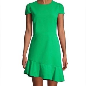 Alice + Olivia Fable Ruffle dress Mint Kelly Green.